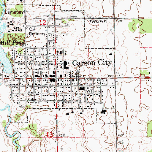 Topographic Map of Seventh-Day Adventist Church, MI