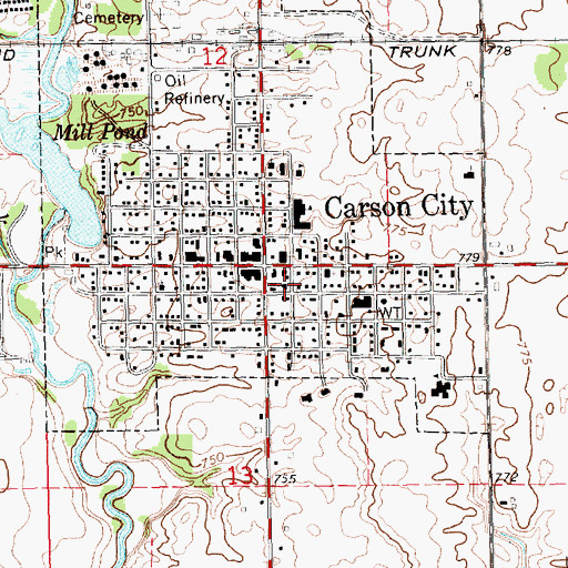 Topographic Map of United Methodist Church, MI