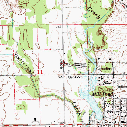 Topographic Map of Church at Carson City, MI