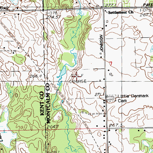 Topographic Map of Brookside Golf Course, MI