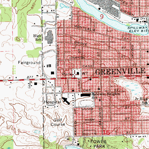 Topographic Map of Veteran's Park, MI