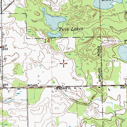 Topographic Map of Beatrice E Doser Building, MI