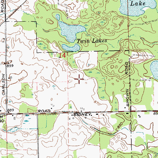 Topographic Map of Instruction West Building, MI