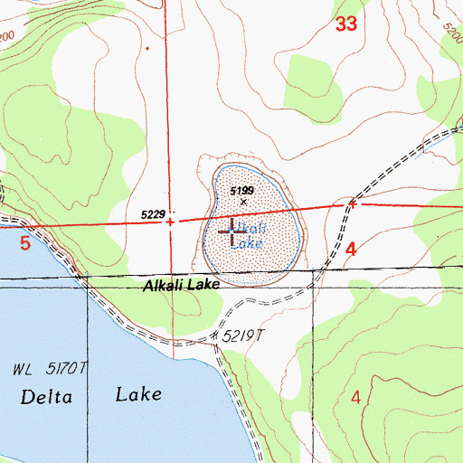Topographic Map of Alkali Lake, CA