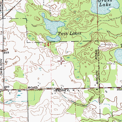 Topographic Map of Stanley P Ash Building, MI