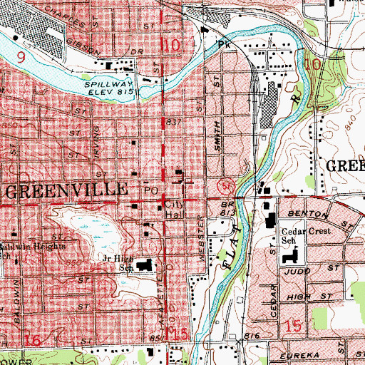 Topographic Map of Saint Paul's Episcopal Church Historical Marker, MI
