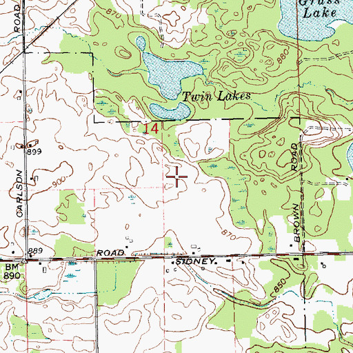 Topographic Map of Instruction North Building, MI