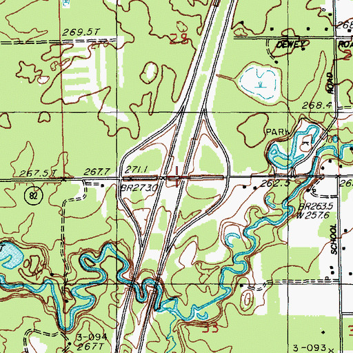 Topographic Map of Interchange 118, MI