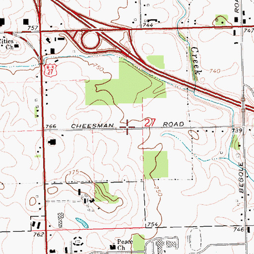 Topographic Map of Sacred Heart Mercy Health Care, MI