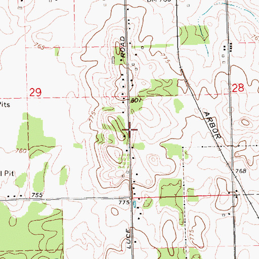 Topographic Map of Alma Mount Hope Church, MI