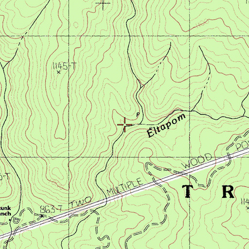 Topographic Map of Allen Creek, CA