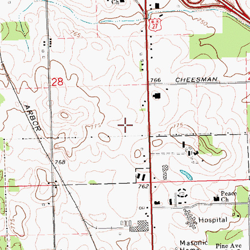 Topographic Map of Scotsdale Estates Mobile Home Park, MI