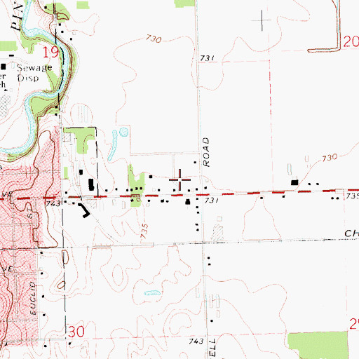 Topographic Map of Woodcrest Estates Mobile Home Park, MI