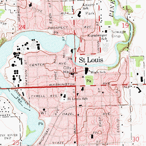 Topographic Map of Mid - Michigan Community Fire Department, MI