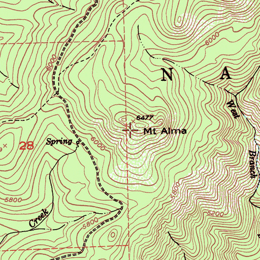 Topographic Map of Mount Alma, CA