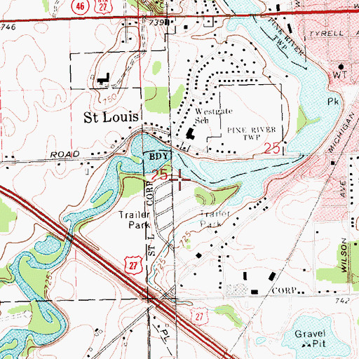 Topographic Map of Nesen's Countryside Mobile Home Park, MI