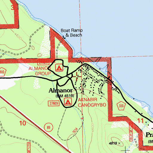 Topographic Map of Almanor, CA