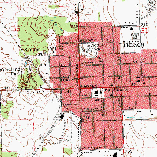 Topographic Map of Family Medical Care of Ithaca, MI