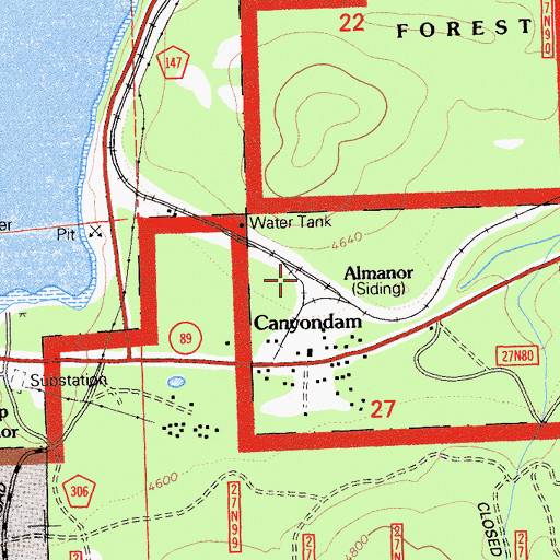 Topographic Map of Almanor, CA
