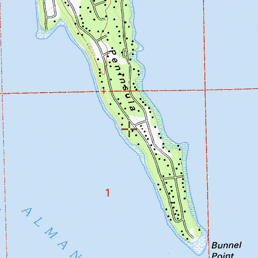 Topographic Map of Almanor Peninsula, CA