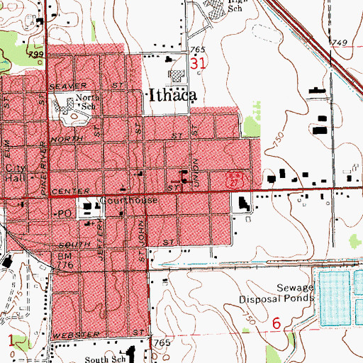 Topographic Map of Saint Pauls Apostolic Catholic Church, MI