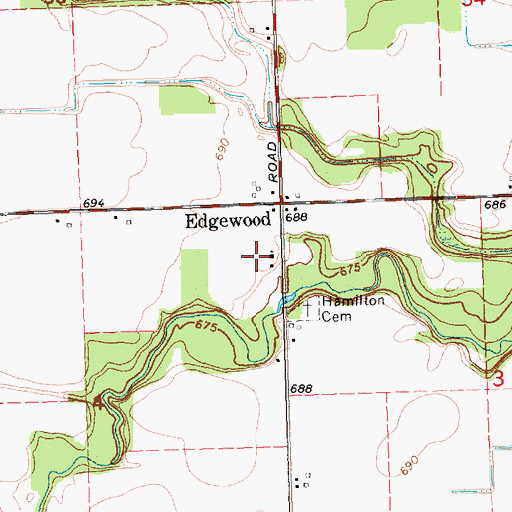 Topographic Map of Edgewood Church of God, MI