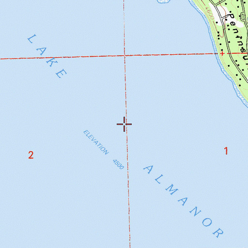 Topographic Map of Lake Almanor, CA
