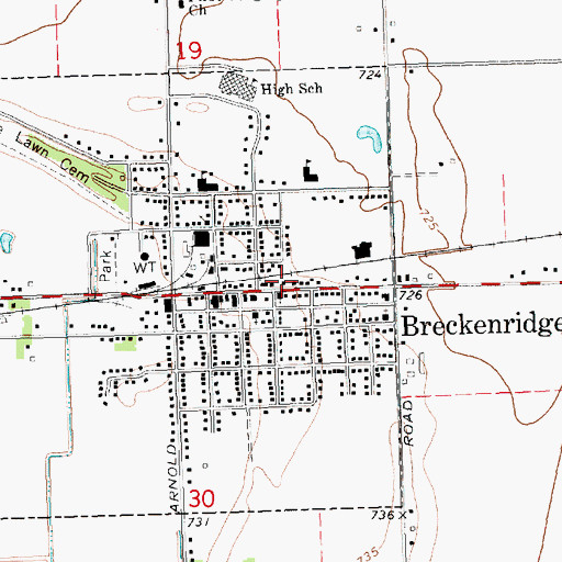 Topographic Map of Plank Road Museum, MI