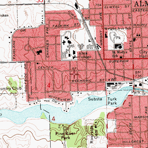 Topographic Map of Hood Building, MI