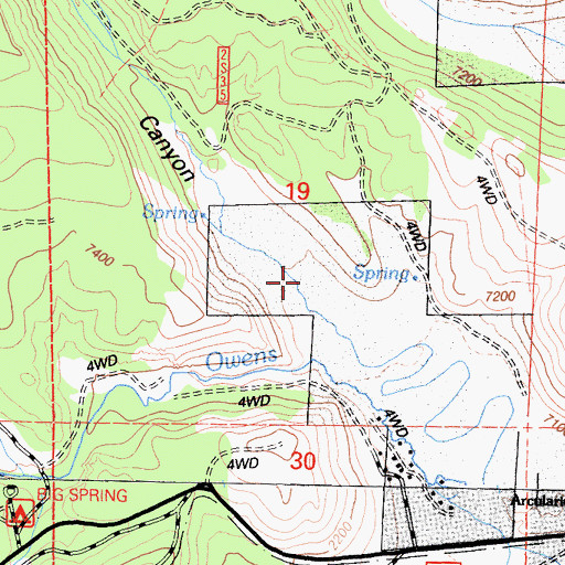 Topographic Map of Alpers Canyon, CA