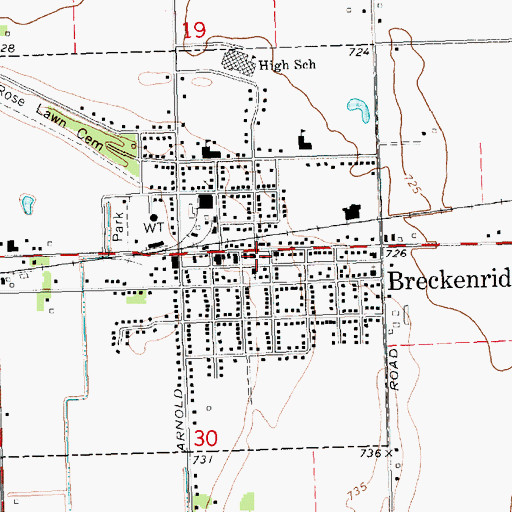 Topographic Map of United Methodist Church, MI