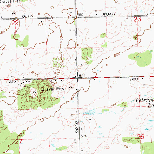 Topographic Map of Timber Country Mobile Home Park, MI