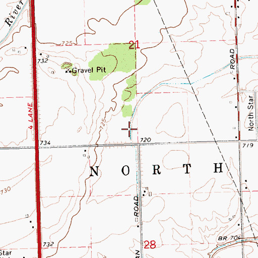 Topographic Map of Reed Park, MI
