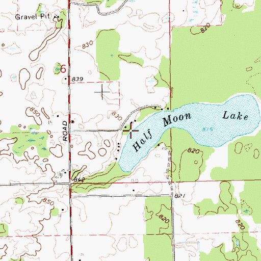 Topographic Map of Half Moon Lake Campground, MI