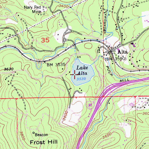 Topographic Map of Lake Alta, CA