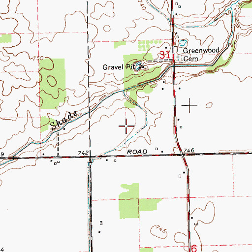 Topographic Map of Overbrook Golf Course, MI