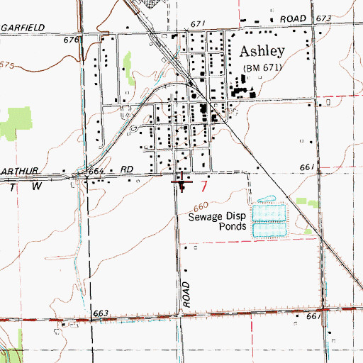 Topographic Map of Ashley Care Center, MI