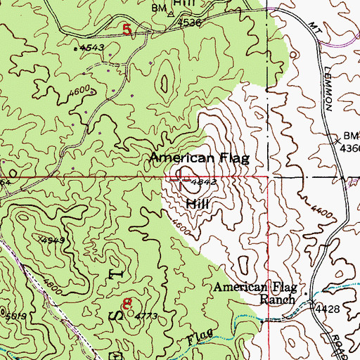 Topographic Map of American Flag Hill, AZ