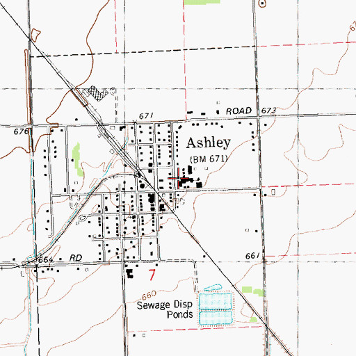 Topographic Map of United Methodist Church, MI
