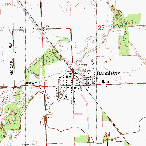 Topographic Map of Bannister Station, MI