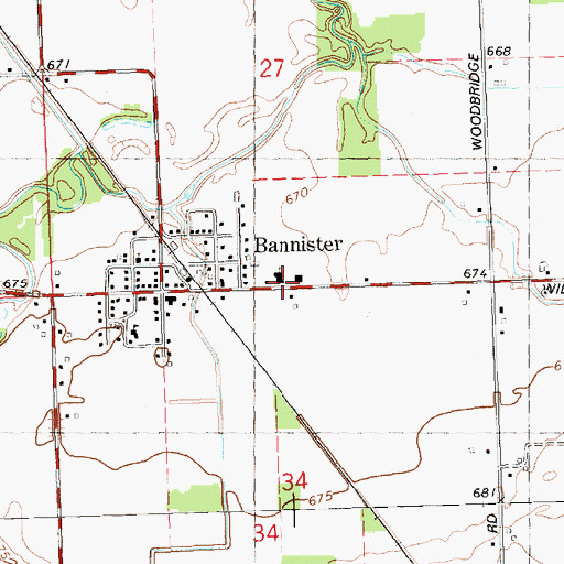 Topographic Map of Saint Cyril's Church, MI