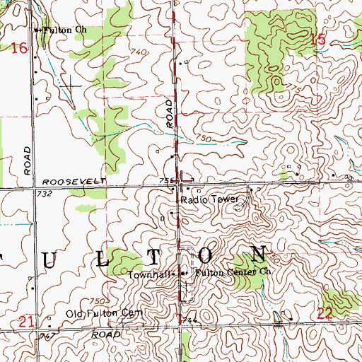 Topographic Map of Spring Brook Post Office (historical), MI