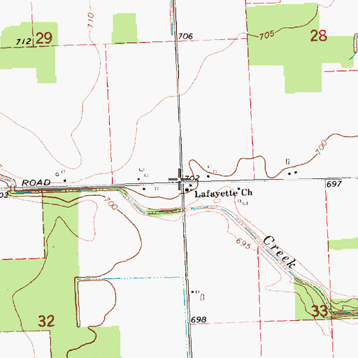 Topographic Map of Lafeyette Post Office (historical), MI