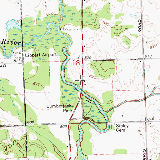 Topographic Map of Beaver Creek Post Office (historical), MI