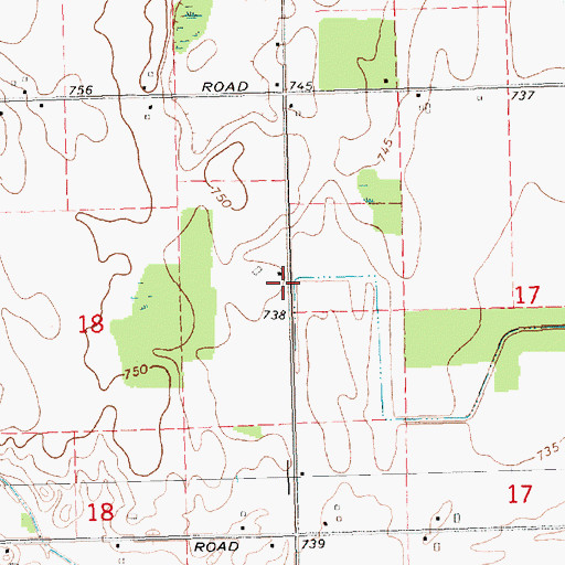 Topographic Map of Staton Farm Cemetery, MI