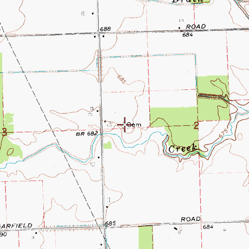 Topographic Map of Hufford Cemetery, MI