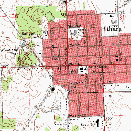 Topographic Map of Jackson Weller House Historical Marker, MI