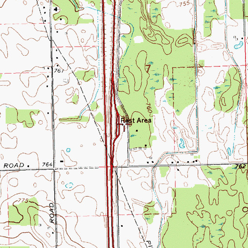 Topographic Map of Ithaca Rest Area, MI