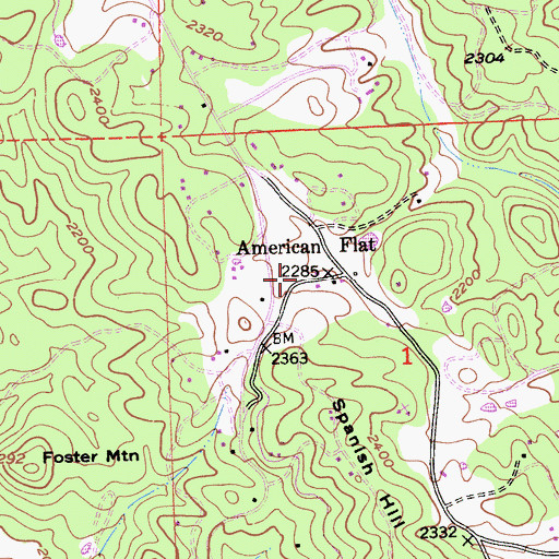 Topographic Map of American Flat, CA