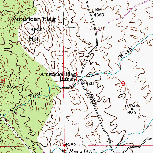 Topographic Map of American Flag Ranch, AZ
